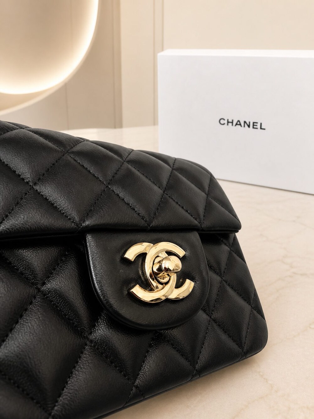 Chanel Classic Medium Black Quilted Lambskin Flap Bag - Picture 2 of 6